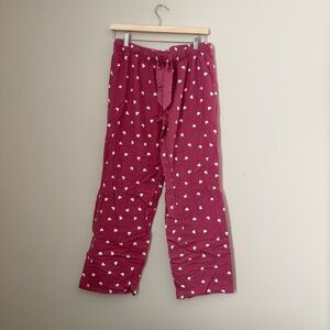 5/$5 George Pink Pajama Pants with White Hearts
